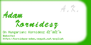 adam kornidesz business card